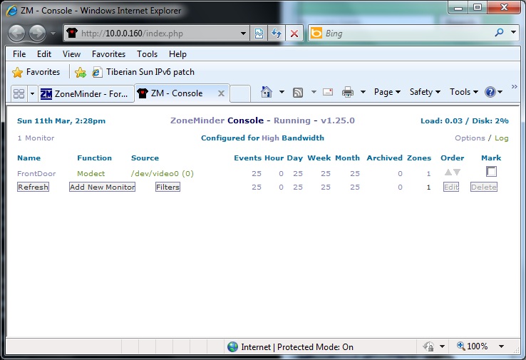 Zoneminder Console