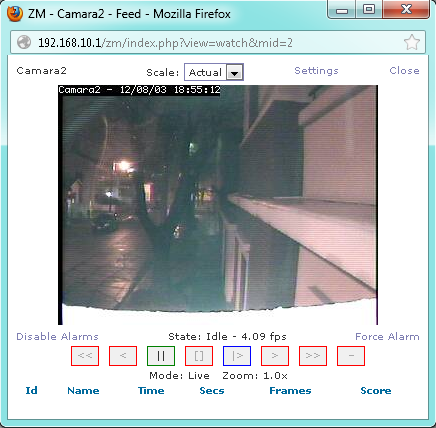 Screen shot channel input 0