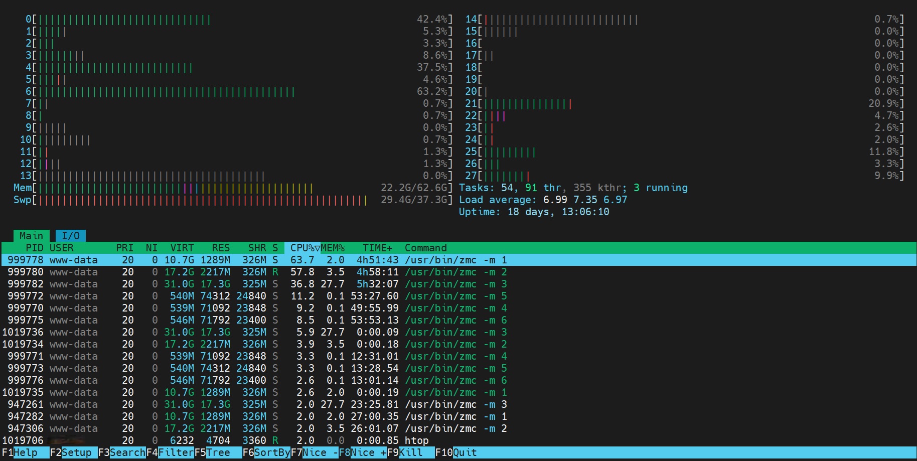 htop screen